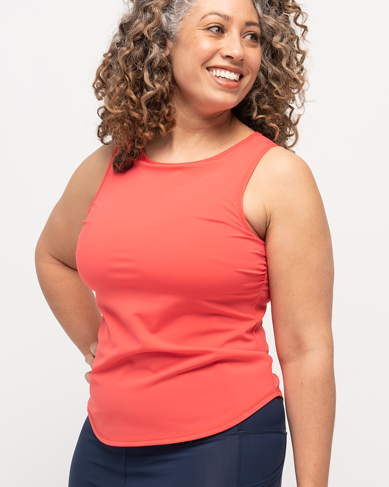 Go Deep Sun & Swim Tank with Built-in Bra - Coral